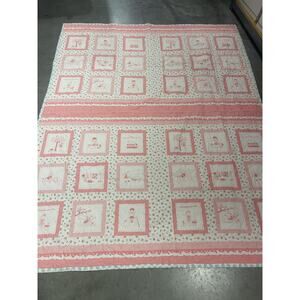 Riley Blake The Good Life Quilt, White-Pink, Blanket, Floral Design, Kids Room